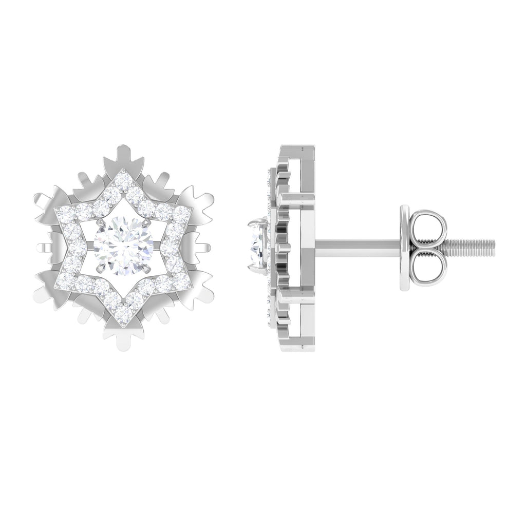 Certified Moissanite Snowflake Earrings for Women