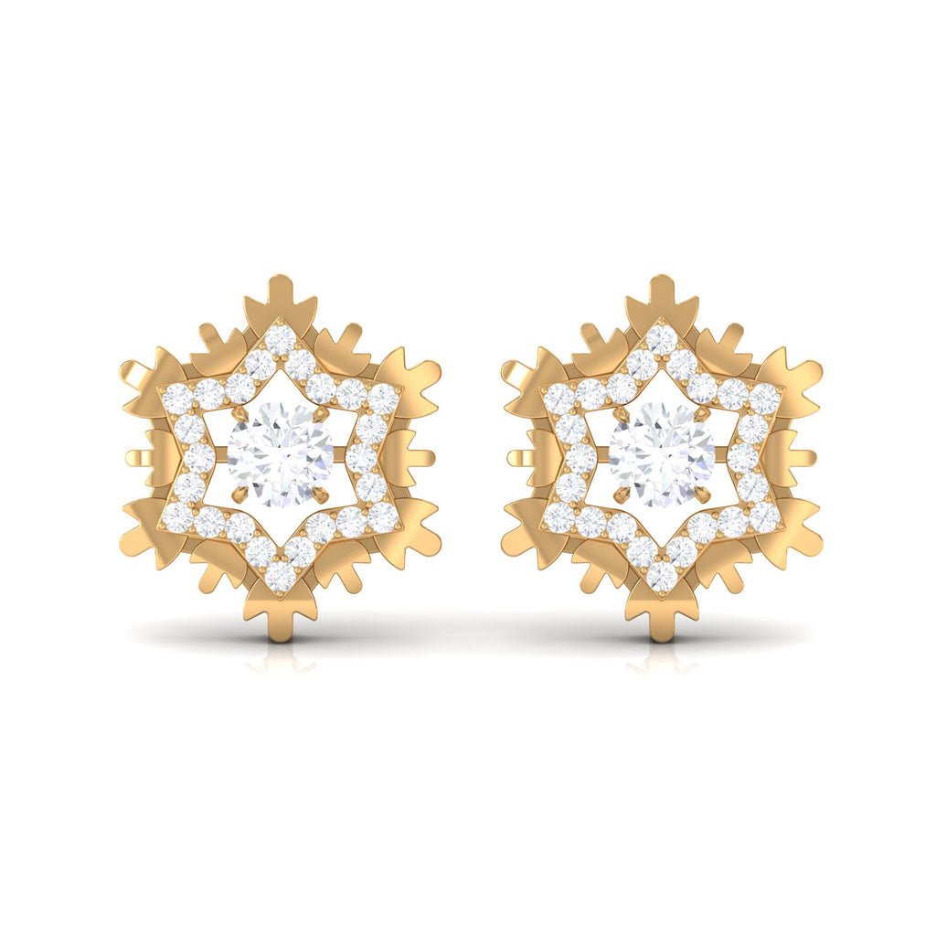 Certified Moissanite Snowflake Earrings for Women