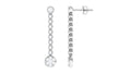 Round Moissanite Dangle Chain Earrings