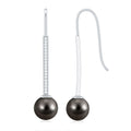 15 Carat Tahitian Pearl Dangle Earrings with Diamond Stones