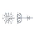 Moissanite Floral Cluster Stud Earrings