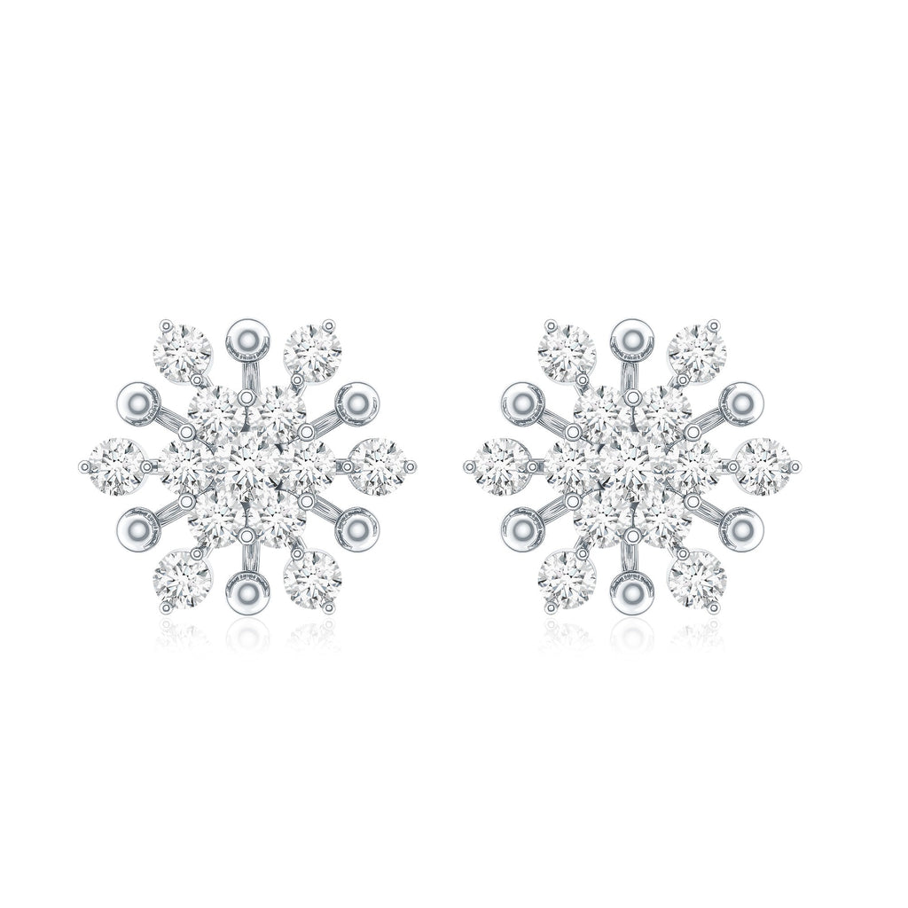 Moissanite Floral Cluster Stud Earrings