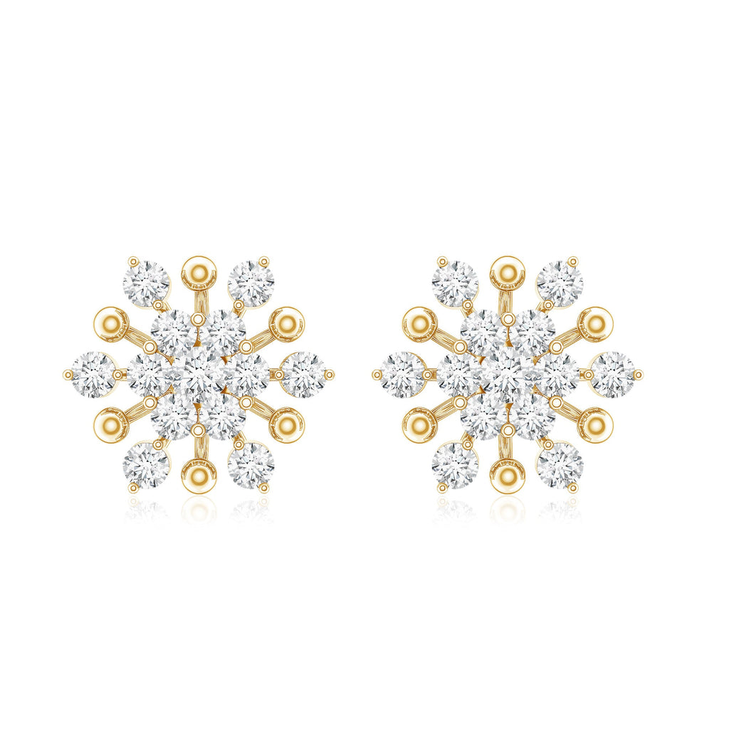 Moissanite Floral Cluster Stud Earrings
