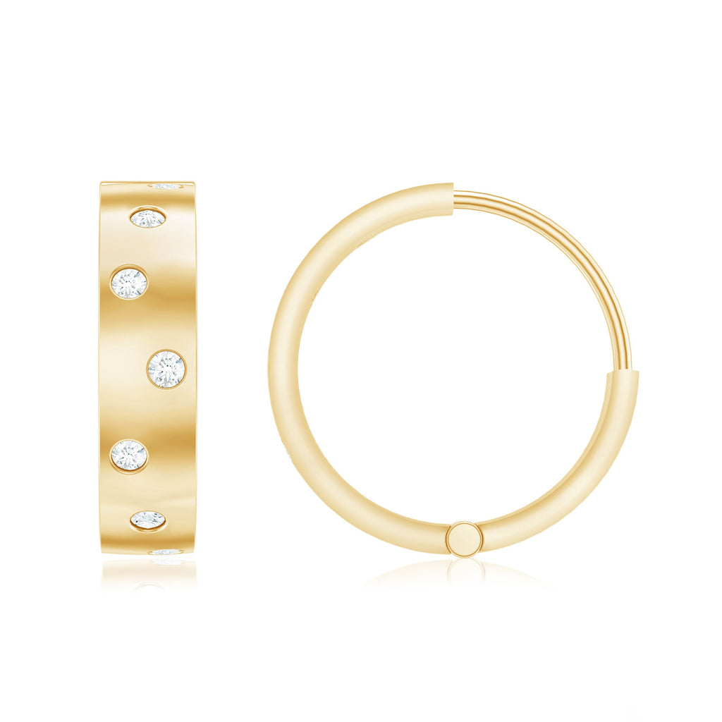 Certified Moissanite Hinged Hoop Earrings