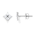 Certified Moissanite Flower Stud Earrings with Screw Backs