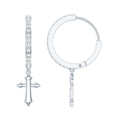 Certified Moissanite Cross Drop Earrings