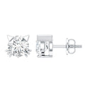 1 CT Solitaire Moissanite Cat Stud Earrings with Screw Back