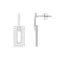 Certified Moissanite Rectangle Shape Dangle Earrings