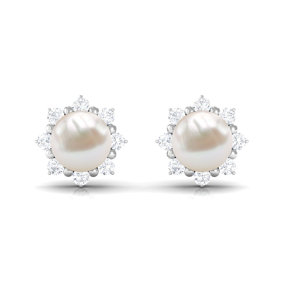 Freshwater Cultured Pearl Earrings with Diamond