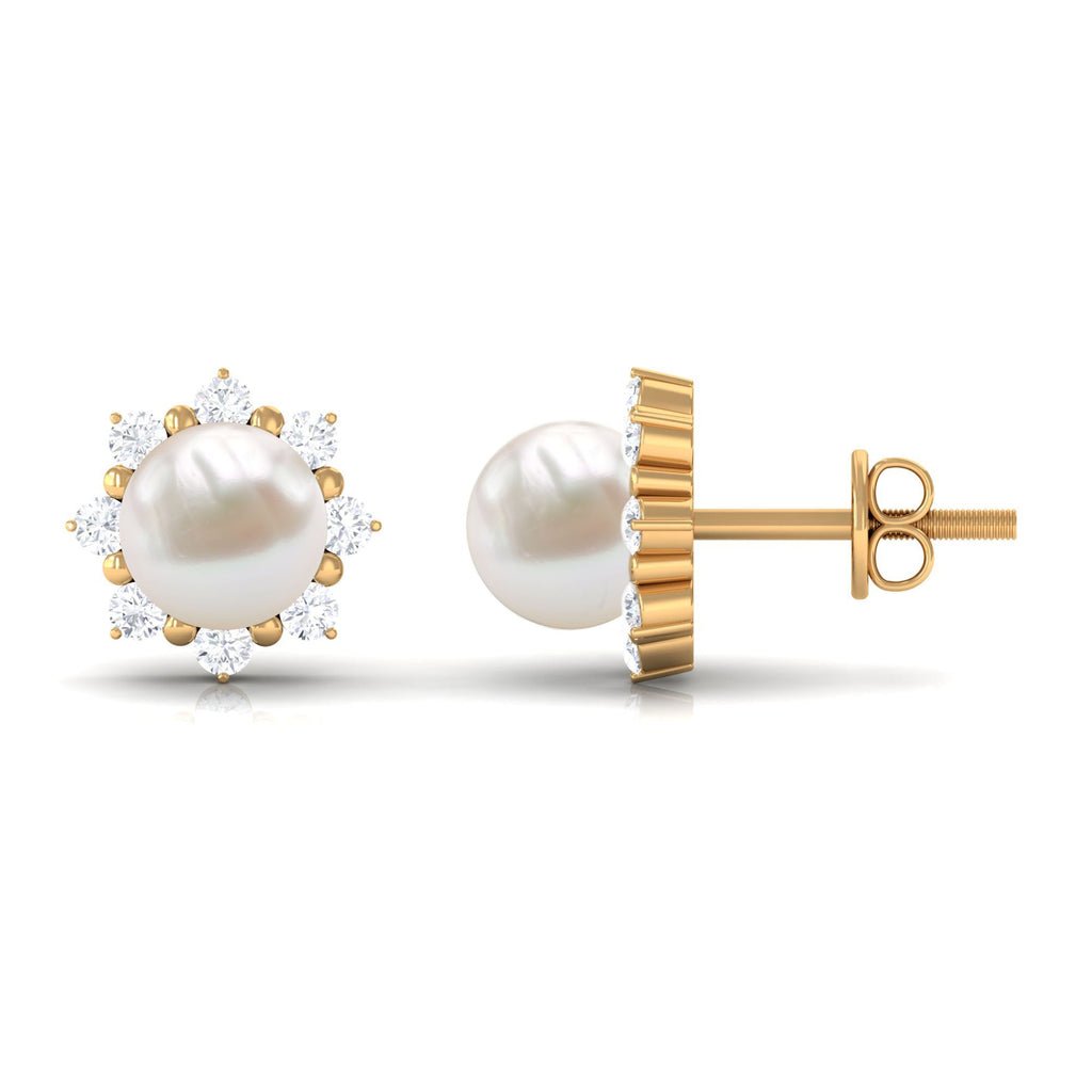 Freshwater Cultured Pearl Earrings with Diamond