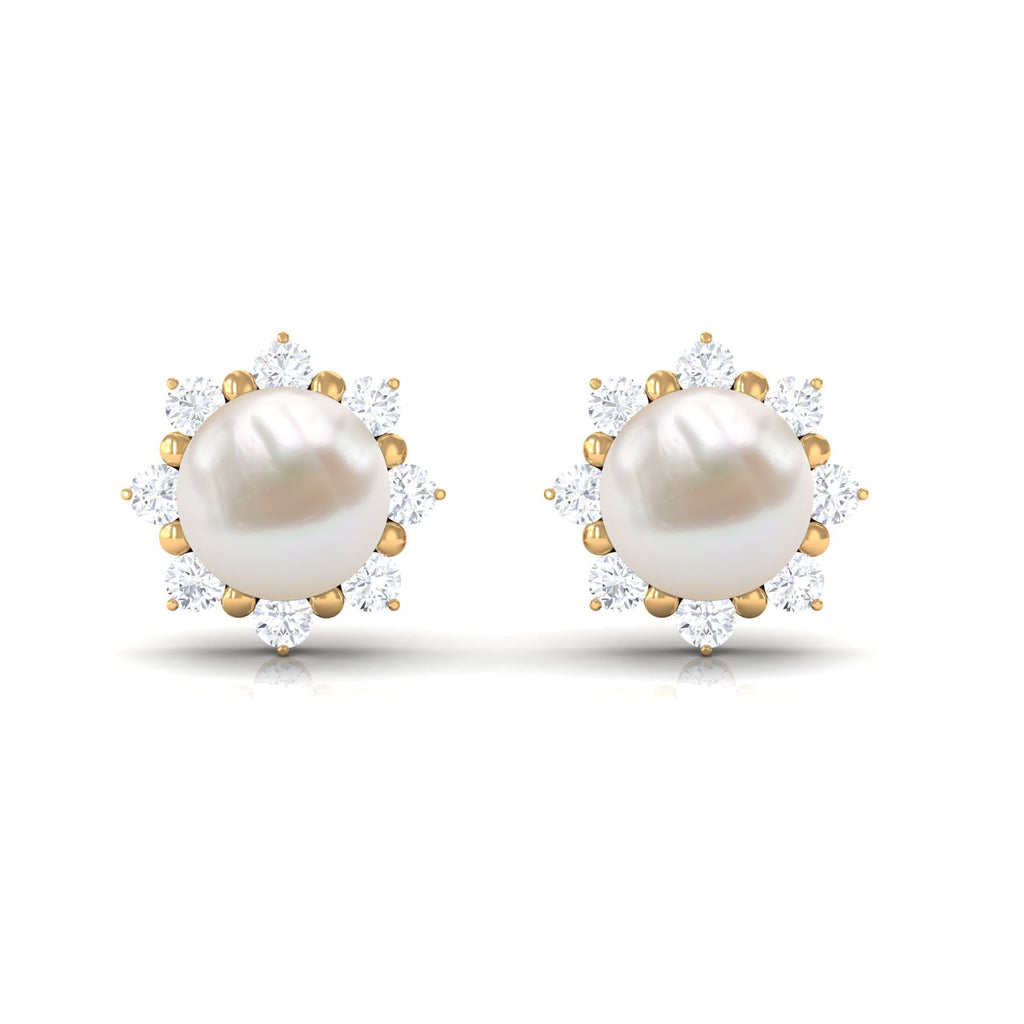 Freshwater Cultured Pearl Earrings with Diamond