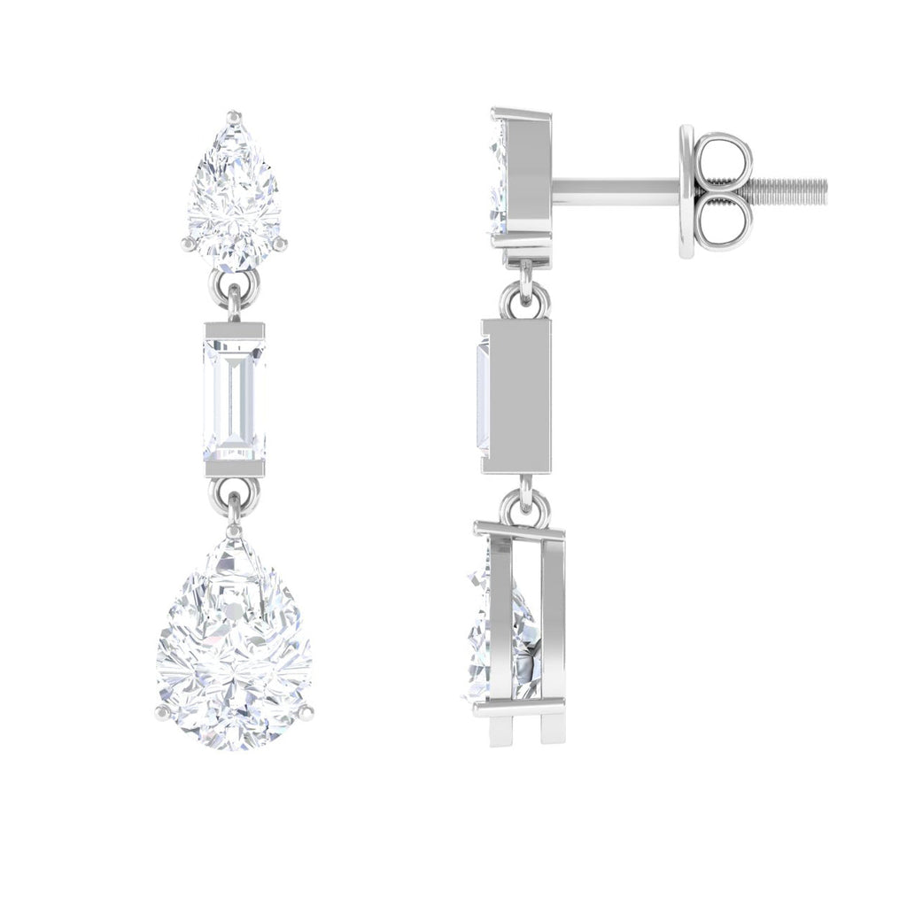 Certified Moissanite Dangle Earrings for Bride