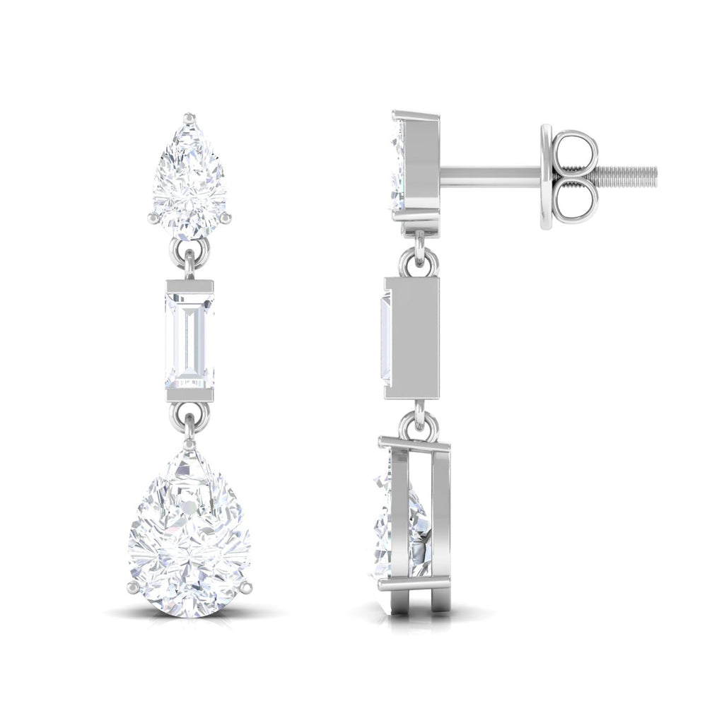 Certified Moissanite Dangle Earrings for Bride