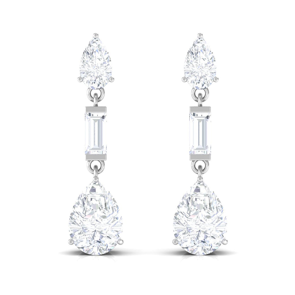 Certified Moissanite Dangle Earrings for Bride
