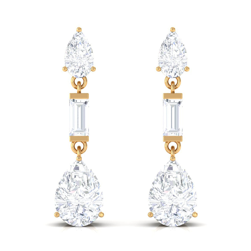 Certified Moissanite Dangle Earrings for Bride
