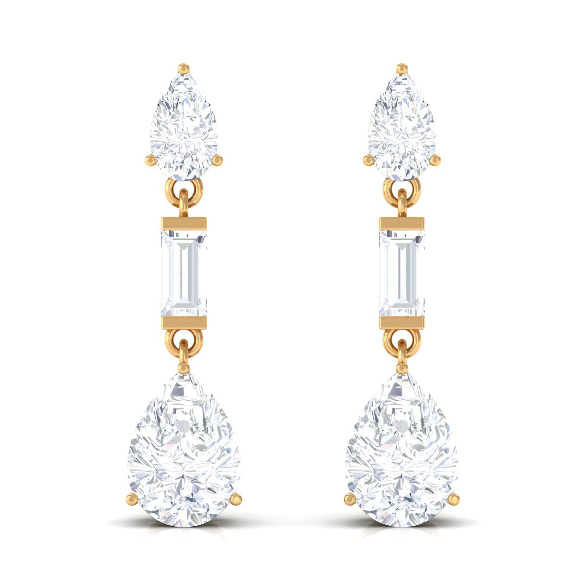 Certified Moissanite Dangle Earrings for Bride