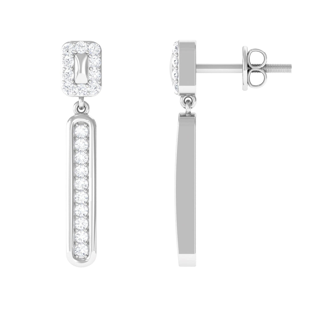 Certified Moissanite Bar Dangle Earrings for Women