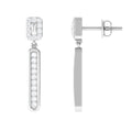 Certified Moissanite Bar Dangle Earrings for Women