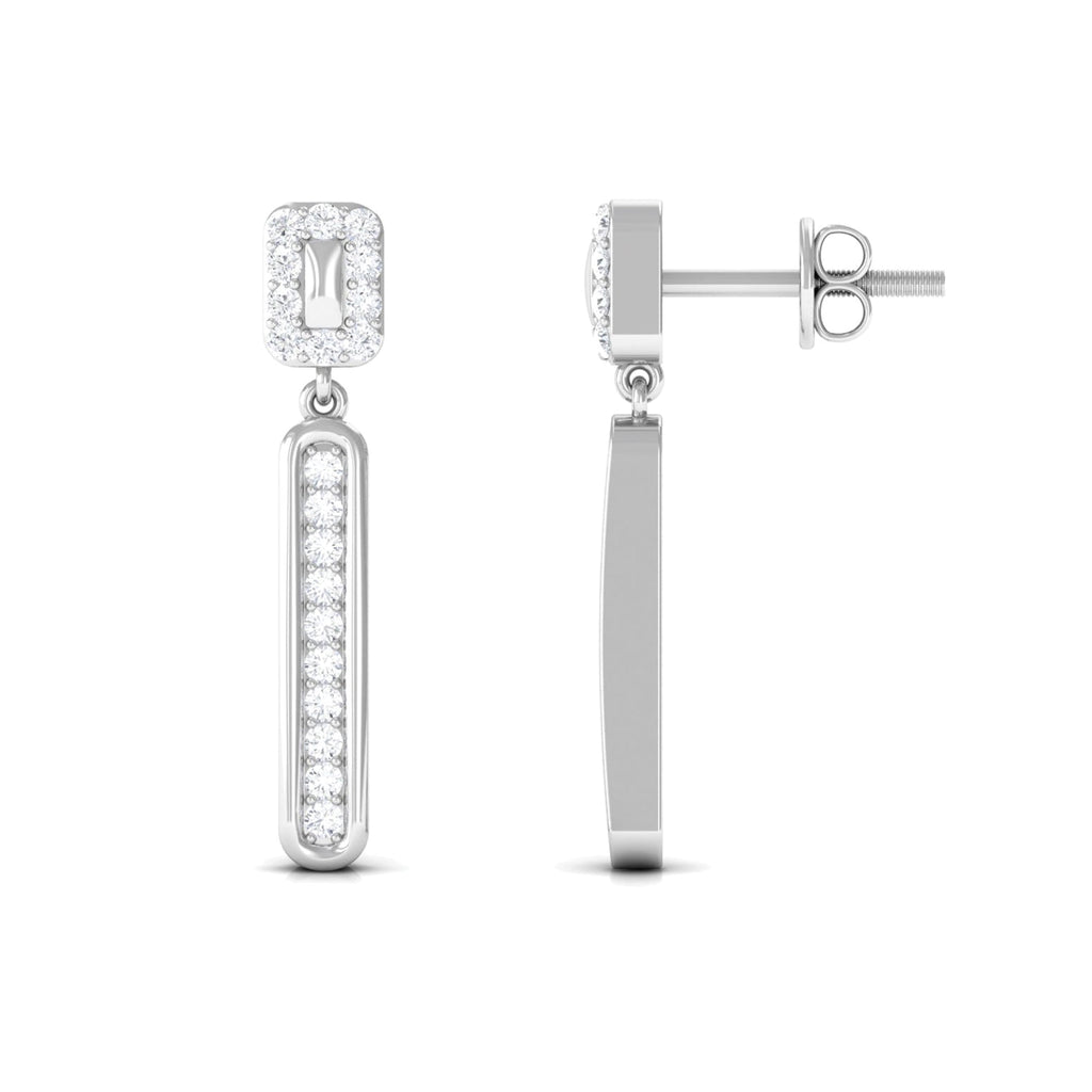 Certified Moissanite Bar Dangle Earrings for Women