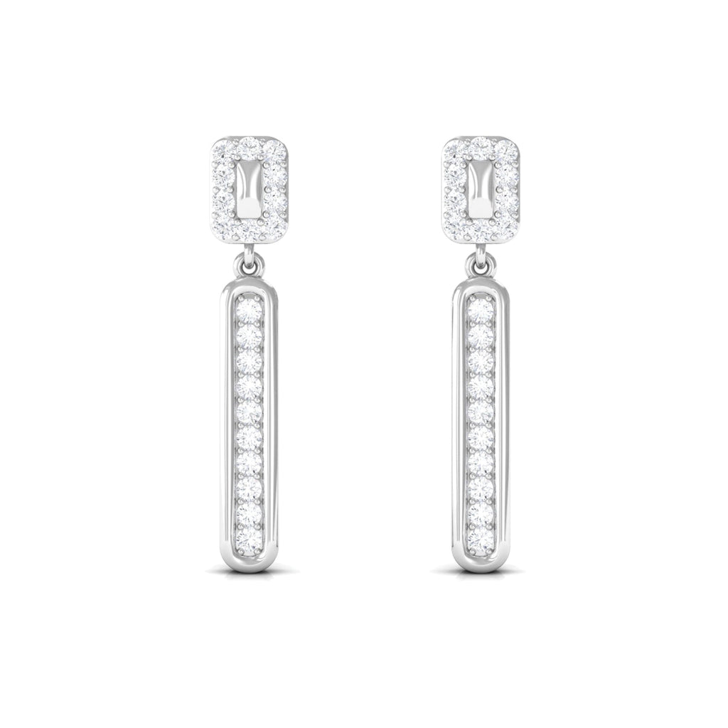 Certified Moissanite Bar Dangle Earrings for Women