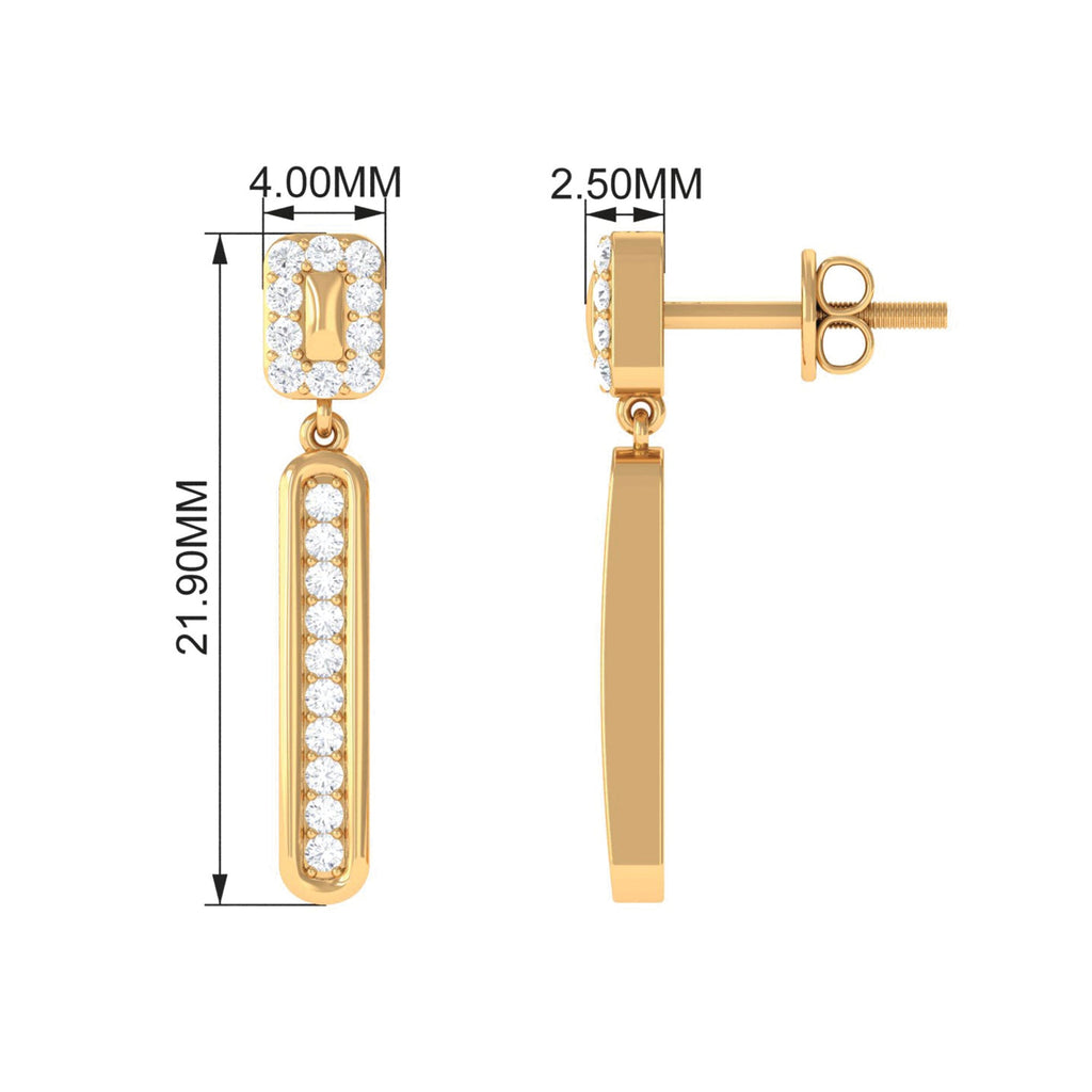 Certified Moissanite Bar Dangle Earrings for Women