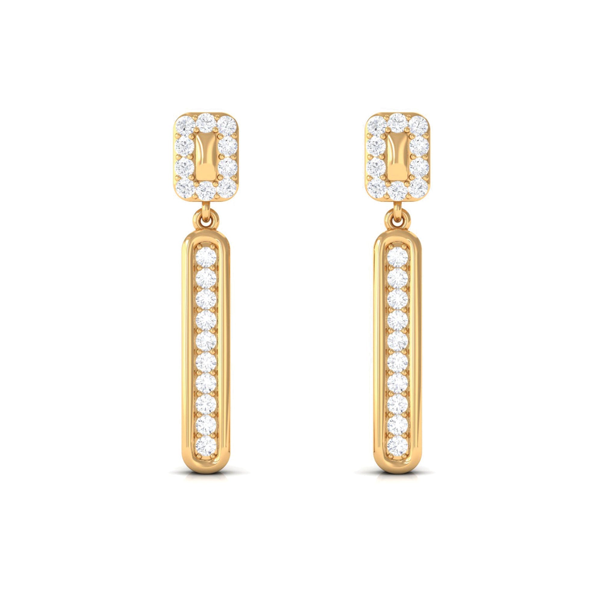 Certified Moissanite Bar Dangle Earrings for Women