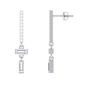 Certified Moissanite Dangle Drop Earrings with Screw Back