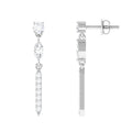 Moissanite Minimal Dangle Earrings with Screw Back