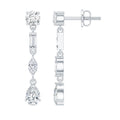 Certified Moissanite Wedding Dangle Earrings For Bride