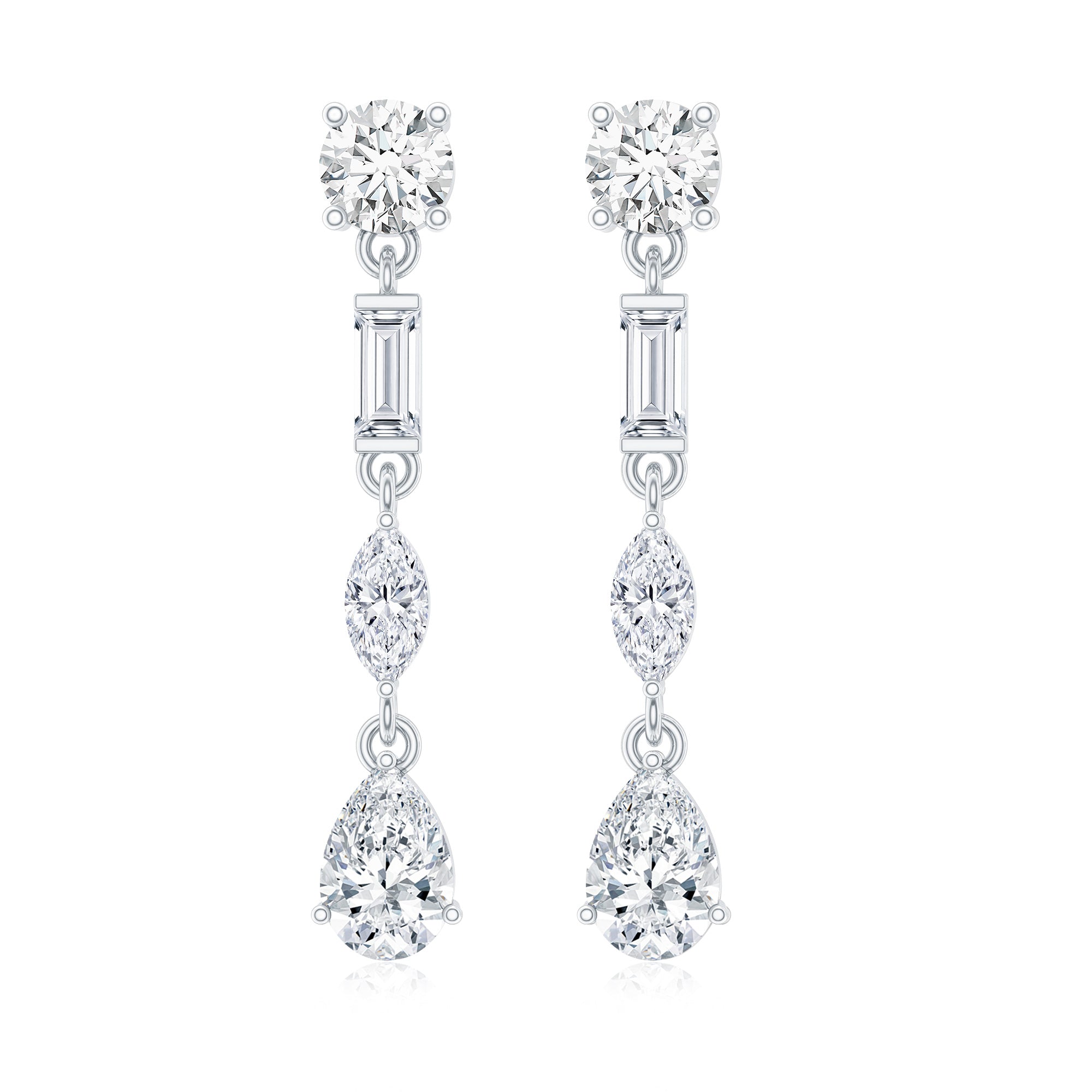 Certified Moissanite Wedding Dangle Earrings For Bride