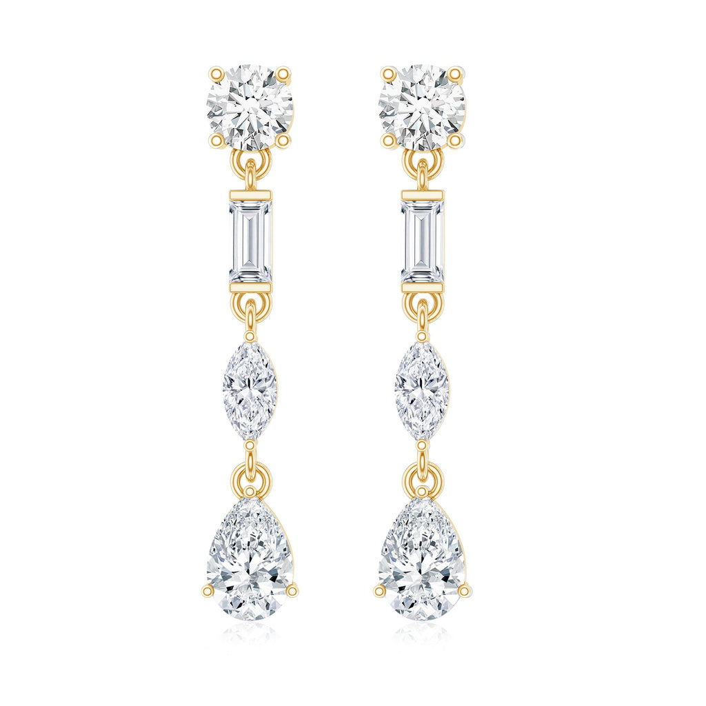 Certified Moissanite Wedding Dangle Earrings For Bride