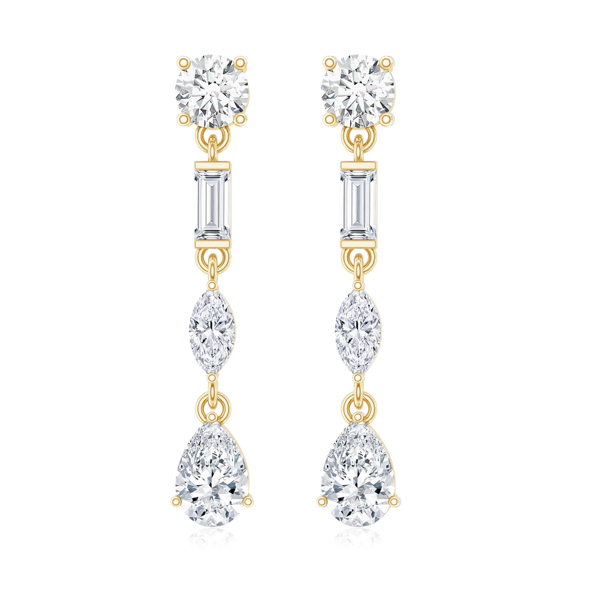 Certified Moissanite Wedding Dangle Earrings For Bride