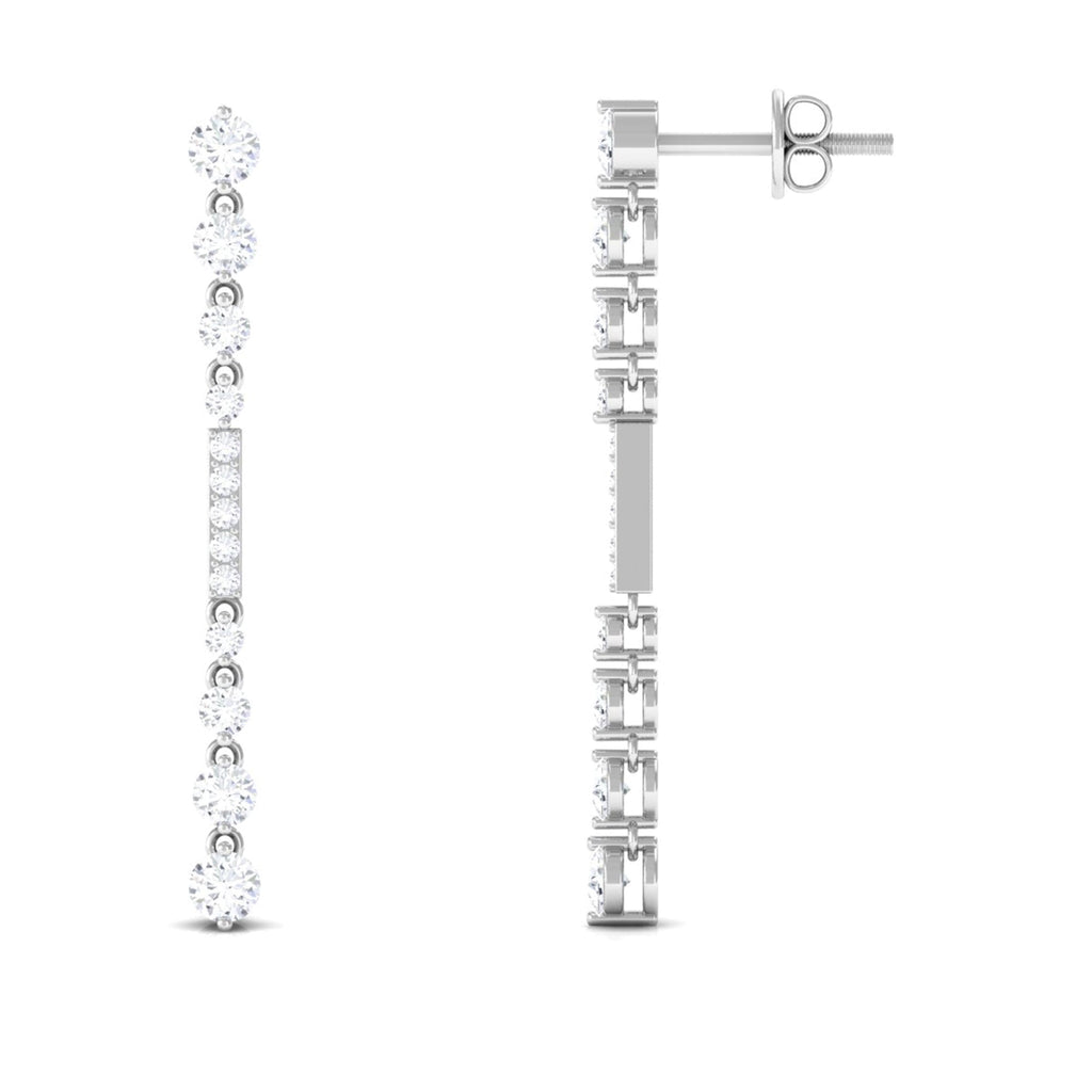 Certified Moissanite Simple Dangle Earrings
