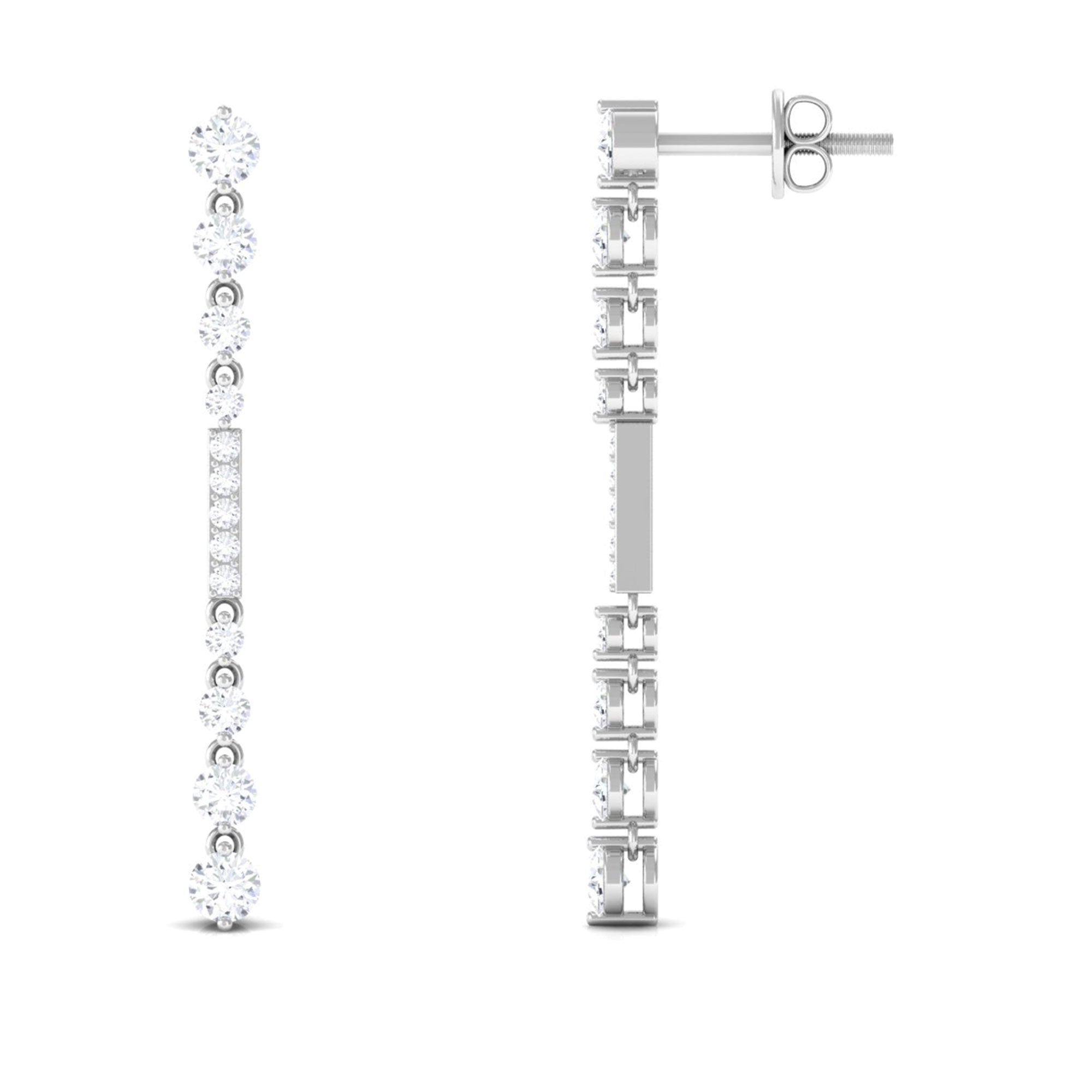 Certified Moissanite Simple Dangle Earrings