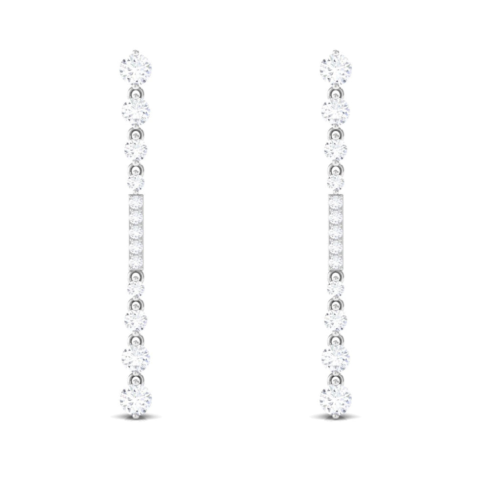 Certified Moissanite Simple Dangle Earrings
