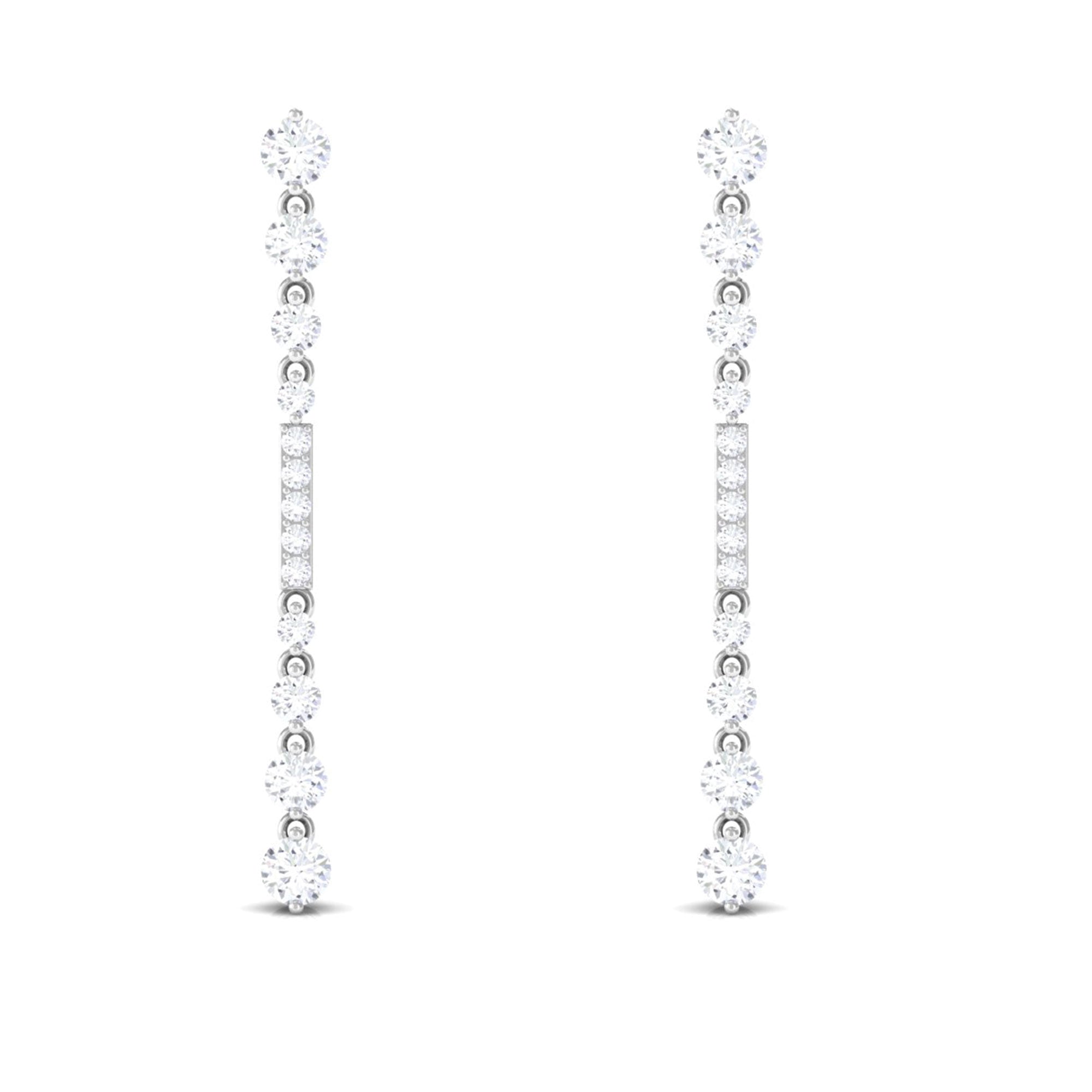 Certified Moissanite Simple Dangle Earrings