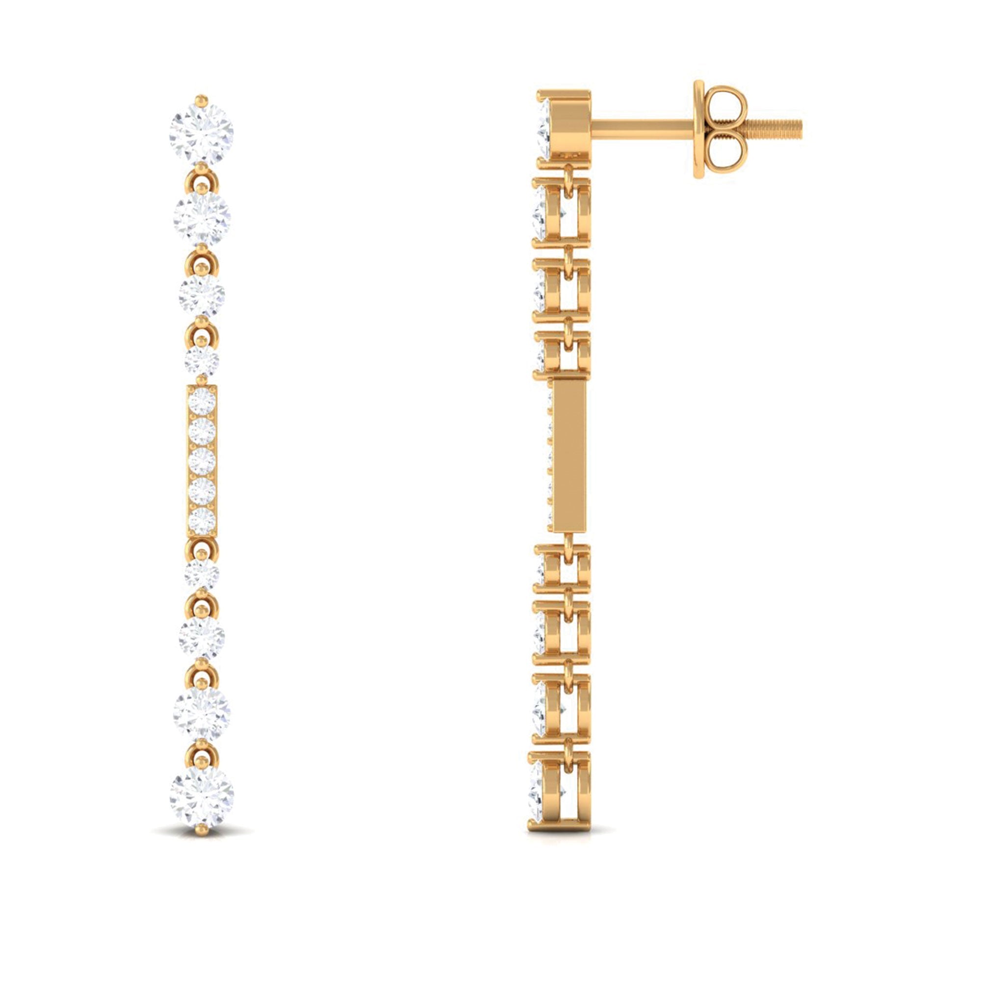 Certified Moissanite Simple Dangle Earrings
