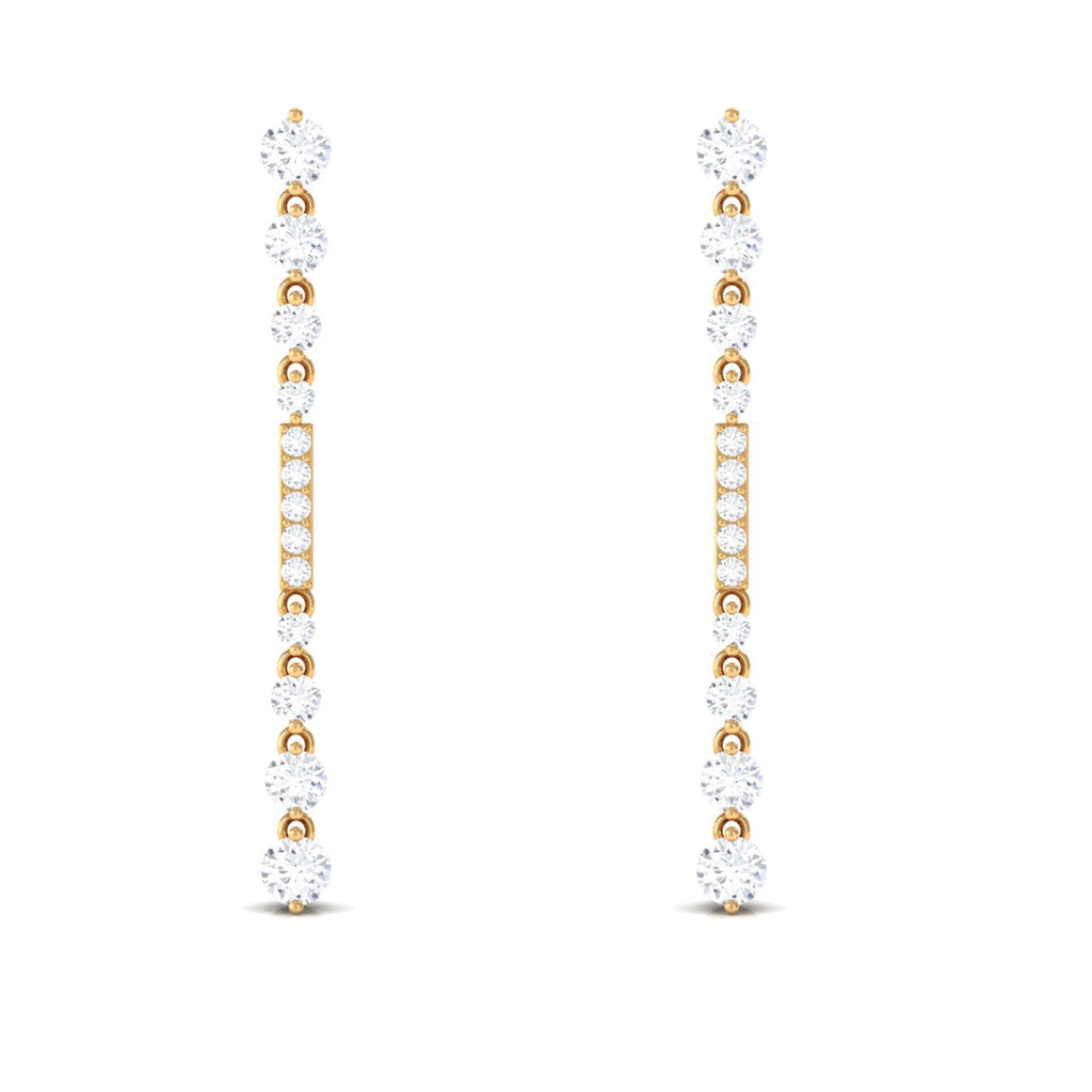 Certified Moissanite Simple Dangle Earrings