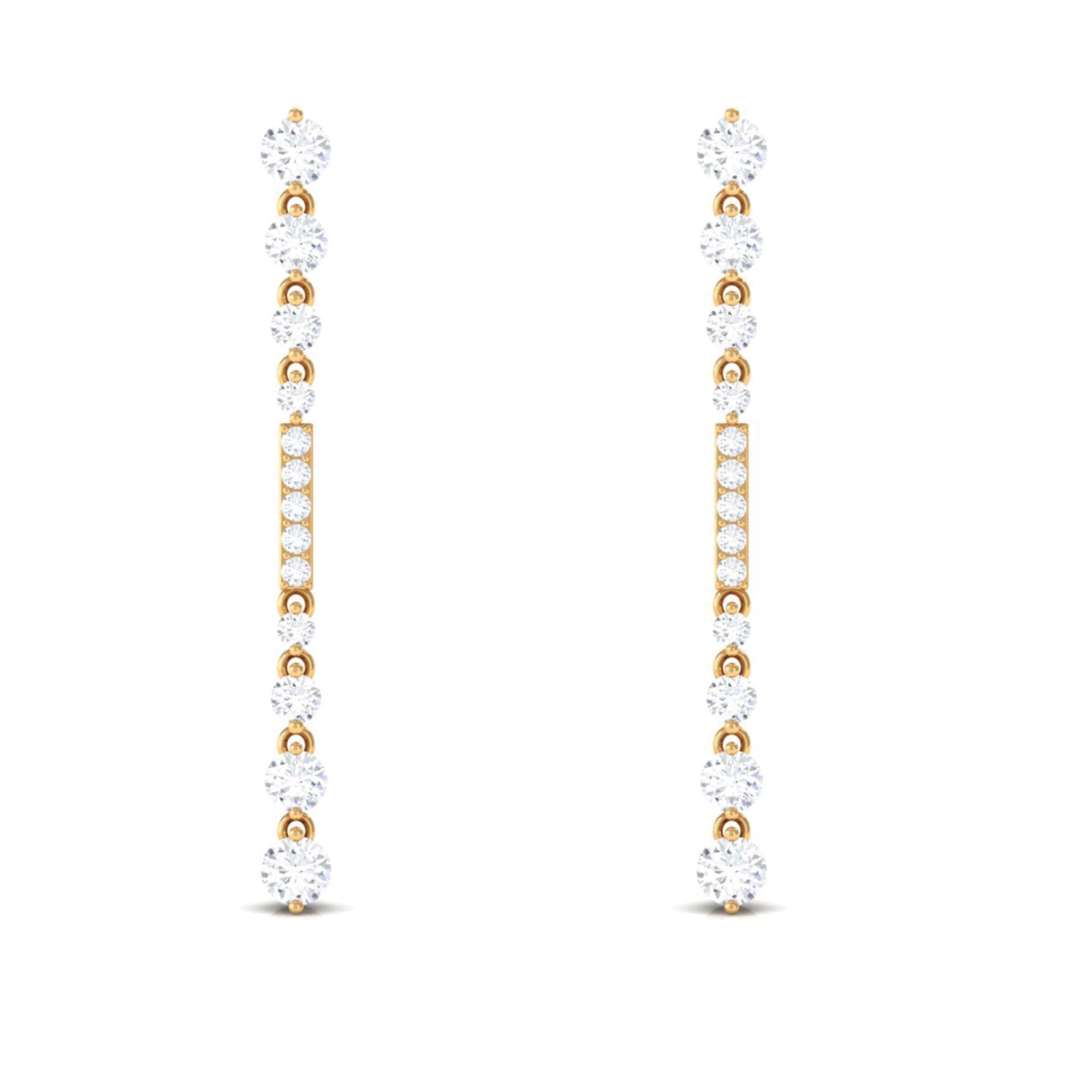 Certified Moissanite Simple Dangle Earrings