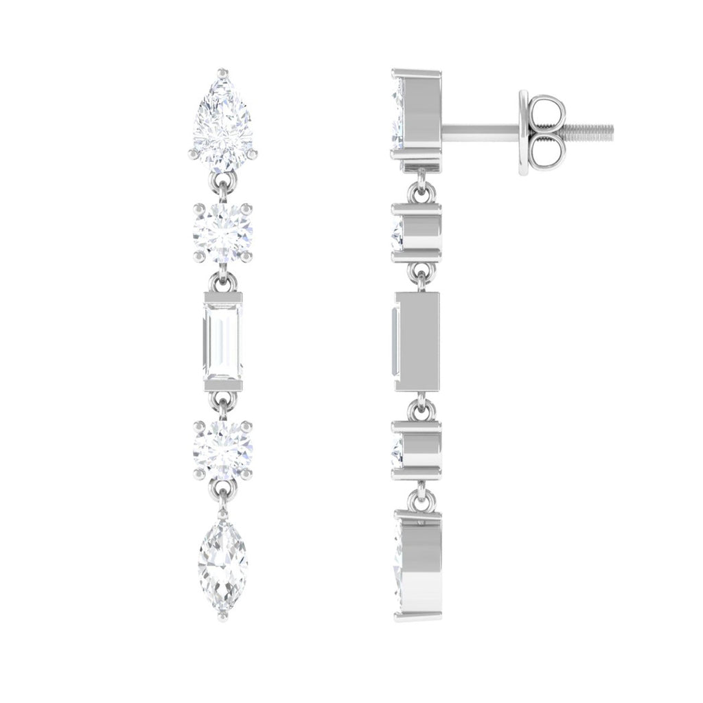 Certified Moissanite Bridal Dangle Earrings for Women