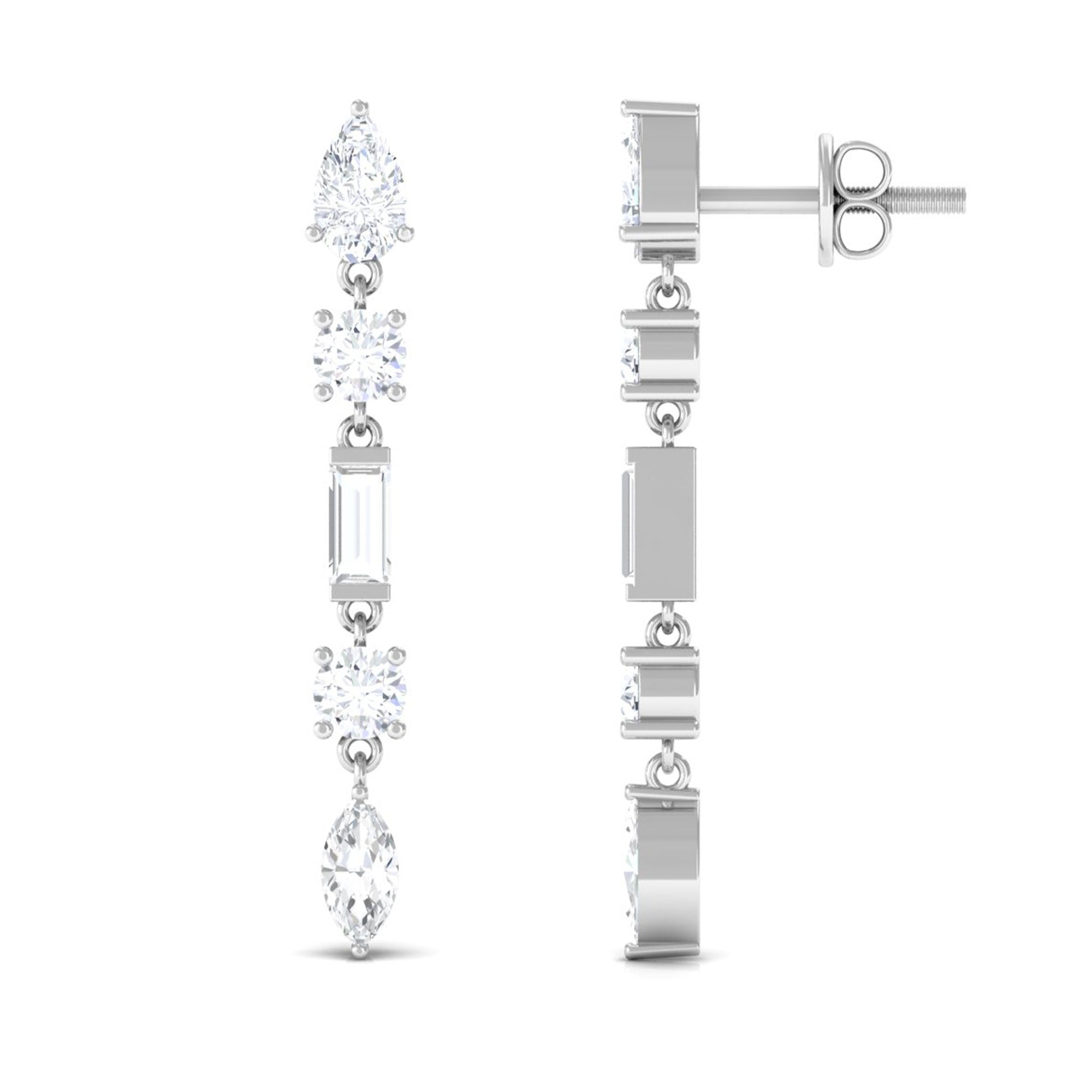 Certified Moissanite Bridal Dangle Earrings for Women