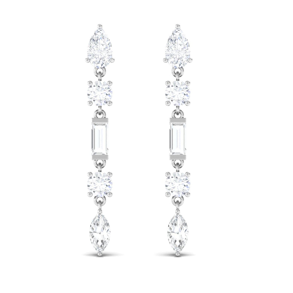 Certified Moissanite Bridal Dangle Earrings for Women