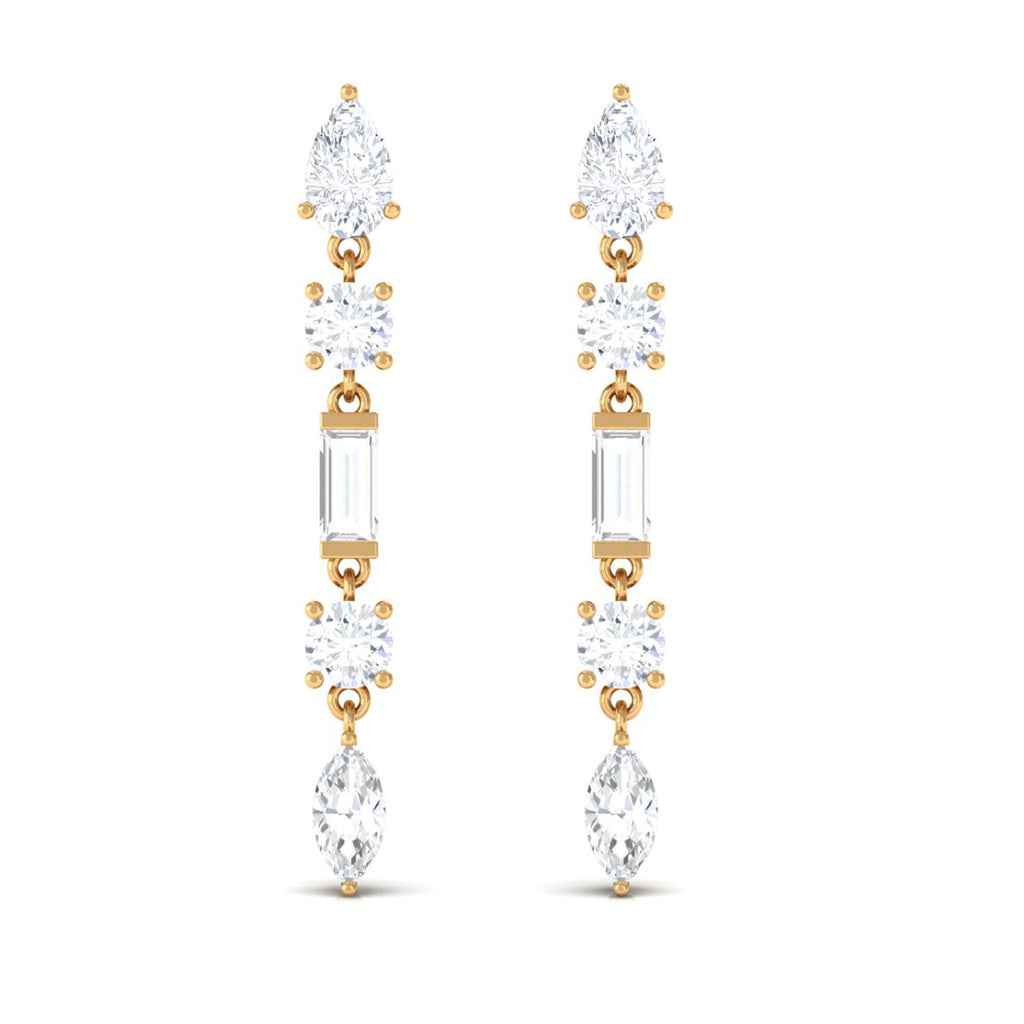Certified Moissanite Bridal Dangle Earrings for Women