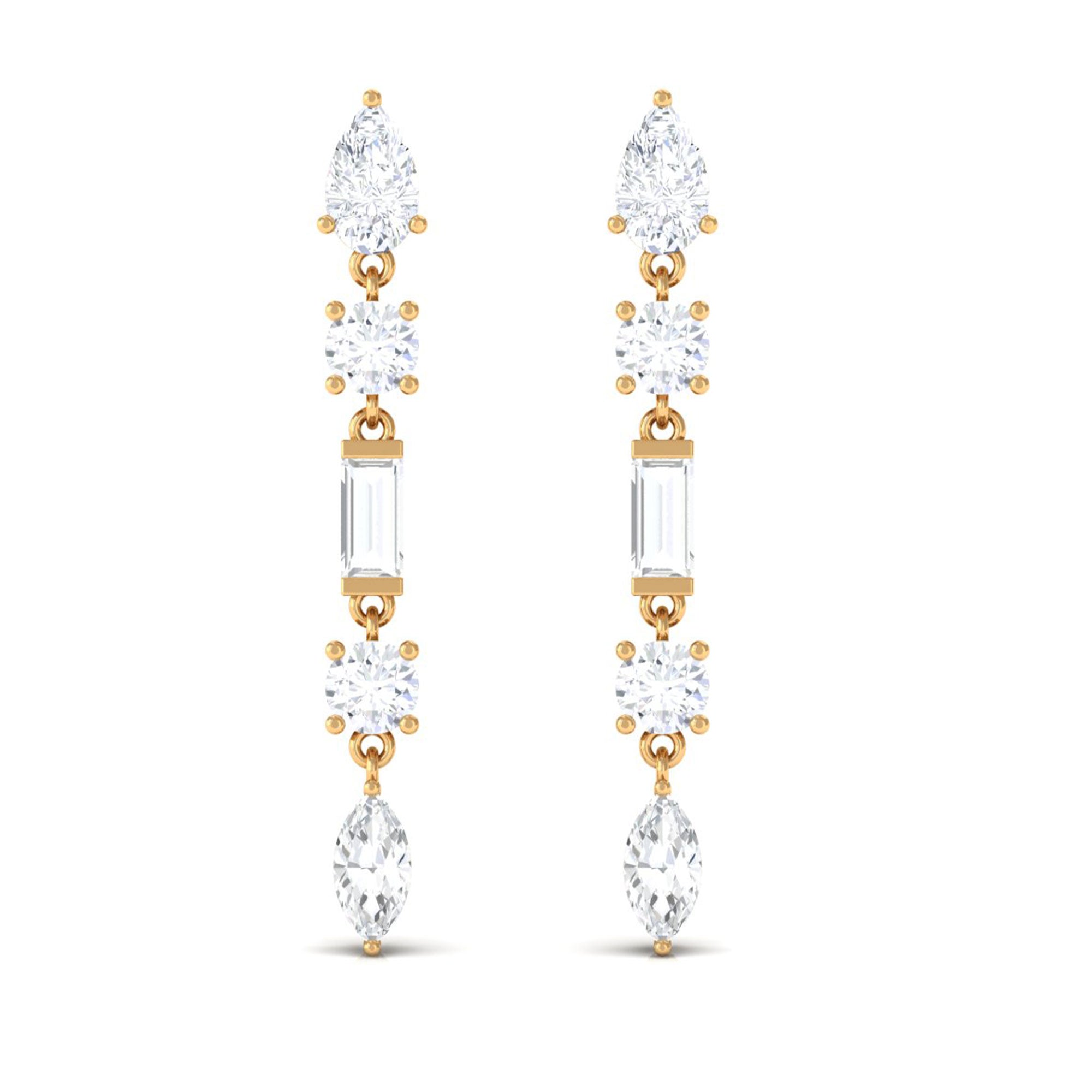 Certified Moissanite Bridal Dangle Earrings for Women