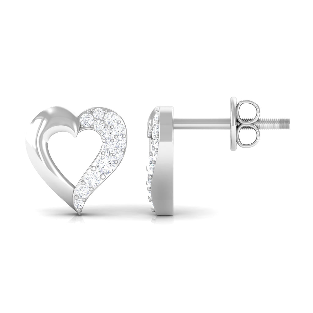 Certified Moissanite Heart Stud Earrings For Her