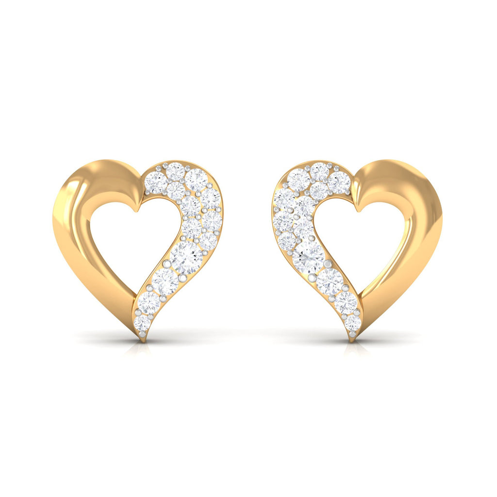 Certified Moissanite Heart Stud Earrings For Her