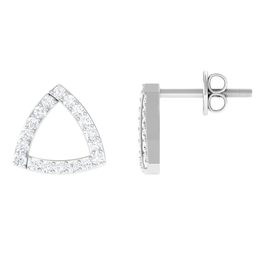 Certified Moissanite Triangle Stud Earrings for Women