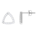 Certified Moissanite Triangle Stud Earrings for Women