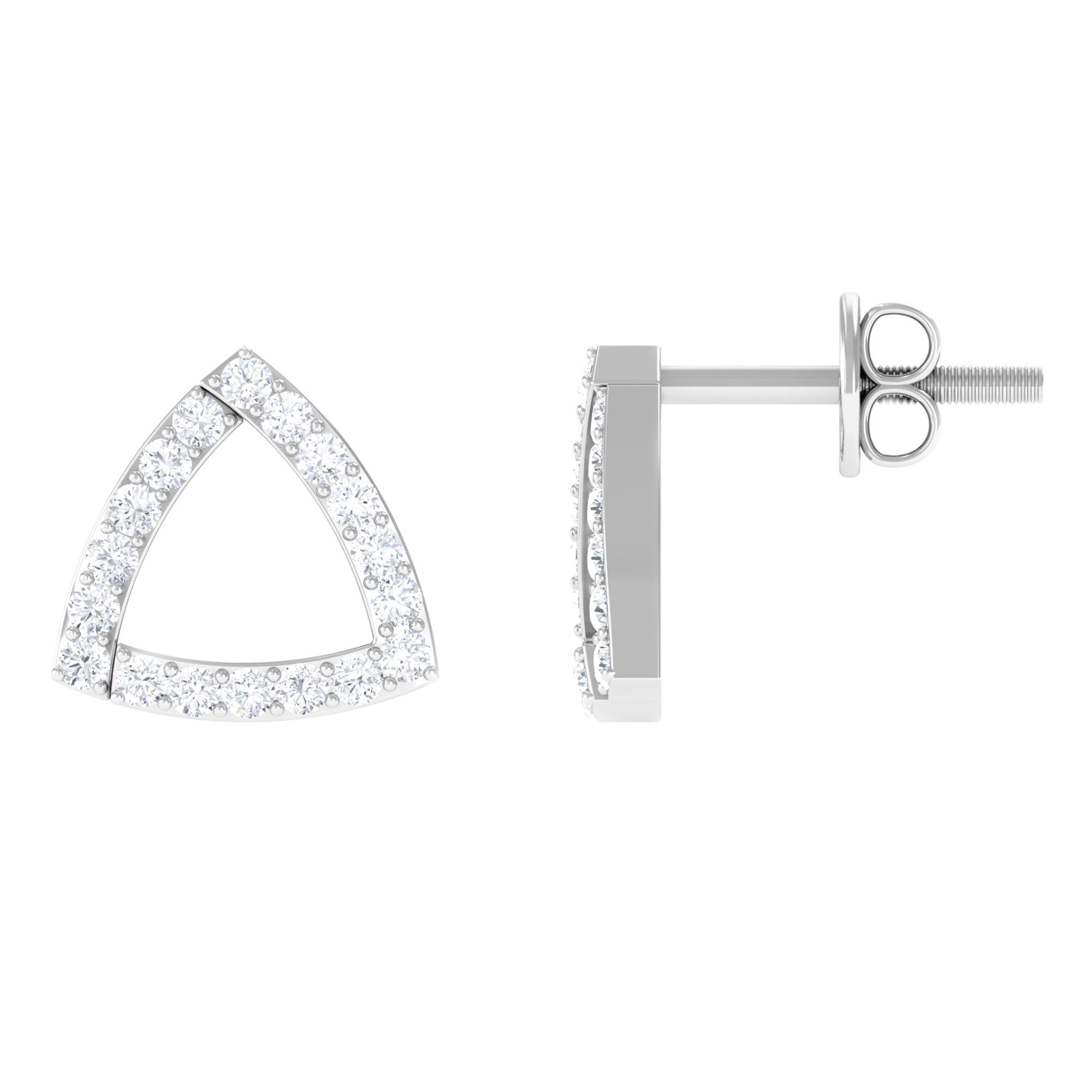 Certified Moissanite Triangle Stud Earrings for Women