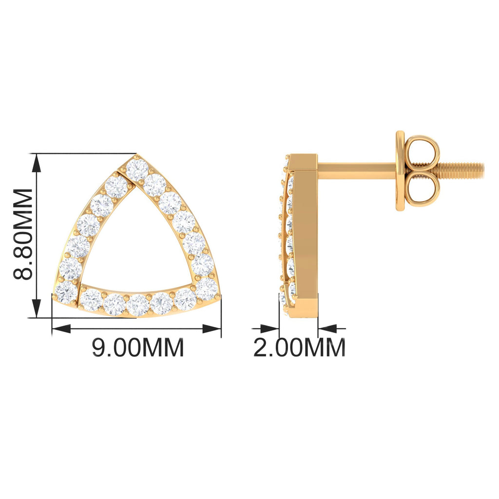 Certified Moissanite Triangle Stud Earrings for Women